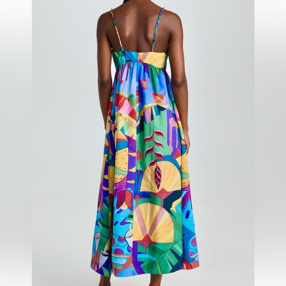 πΊπHPππΊ NWT Farm Rio Tropical Scenario Maxi Dress - Picture 12 of 16